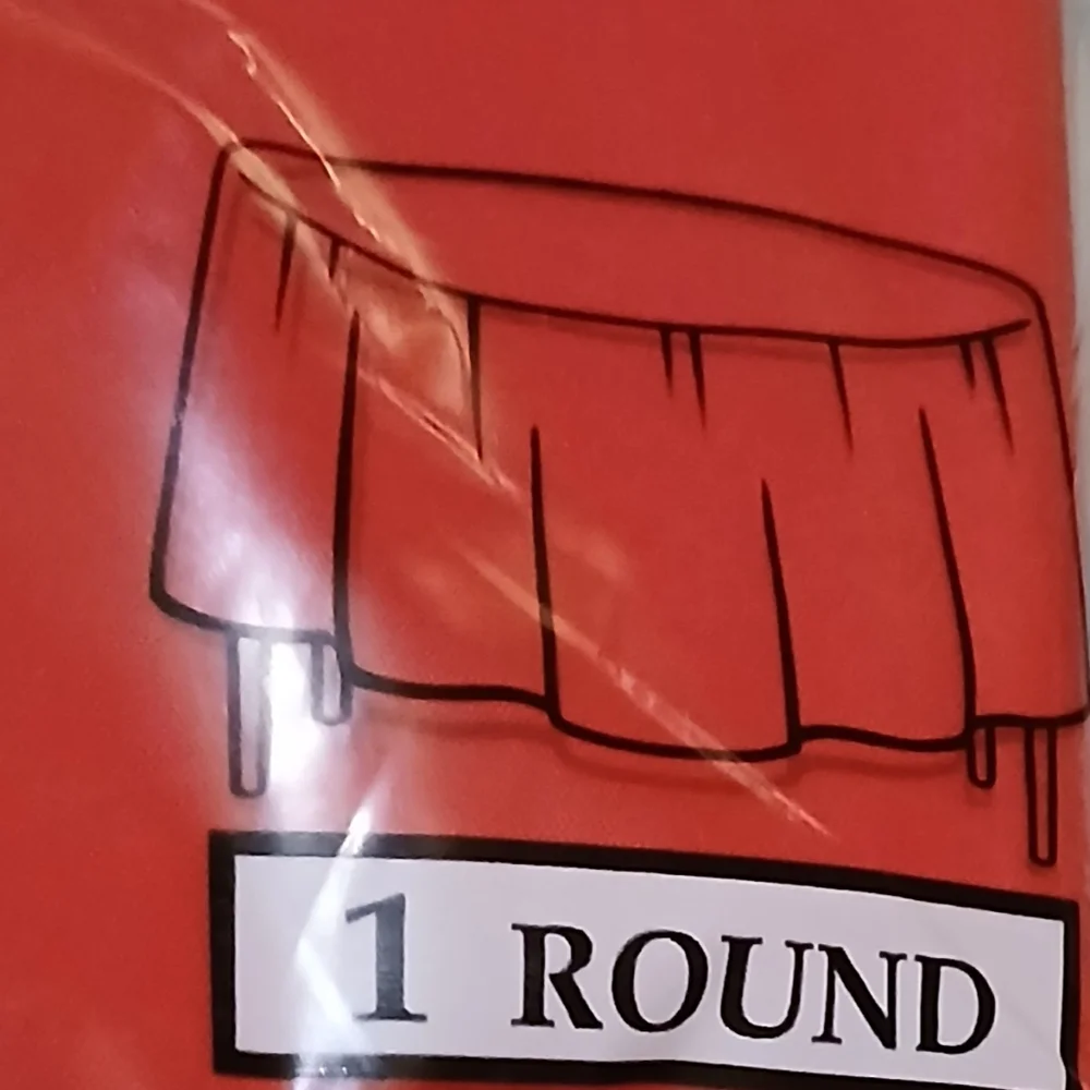 Amscan Red Plastic Tablecover 84 IN Round NIP